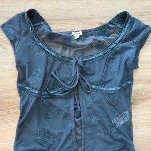 Elegant Blue Lace Women's Blouse